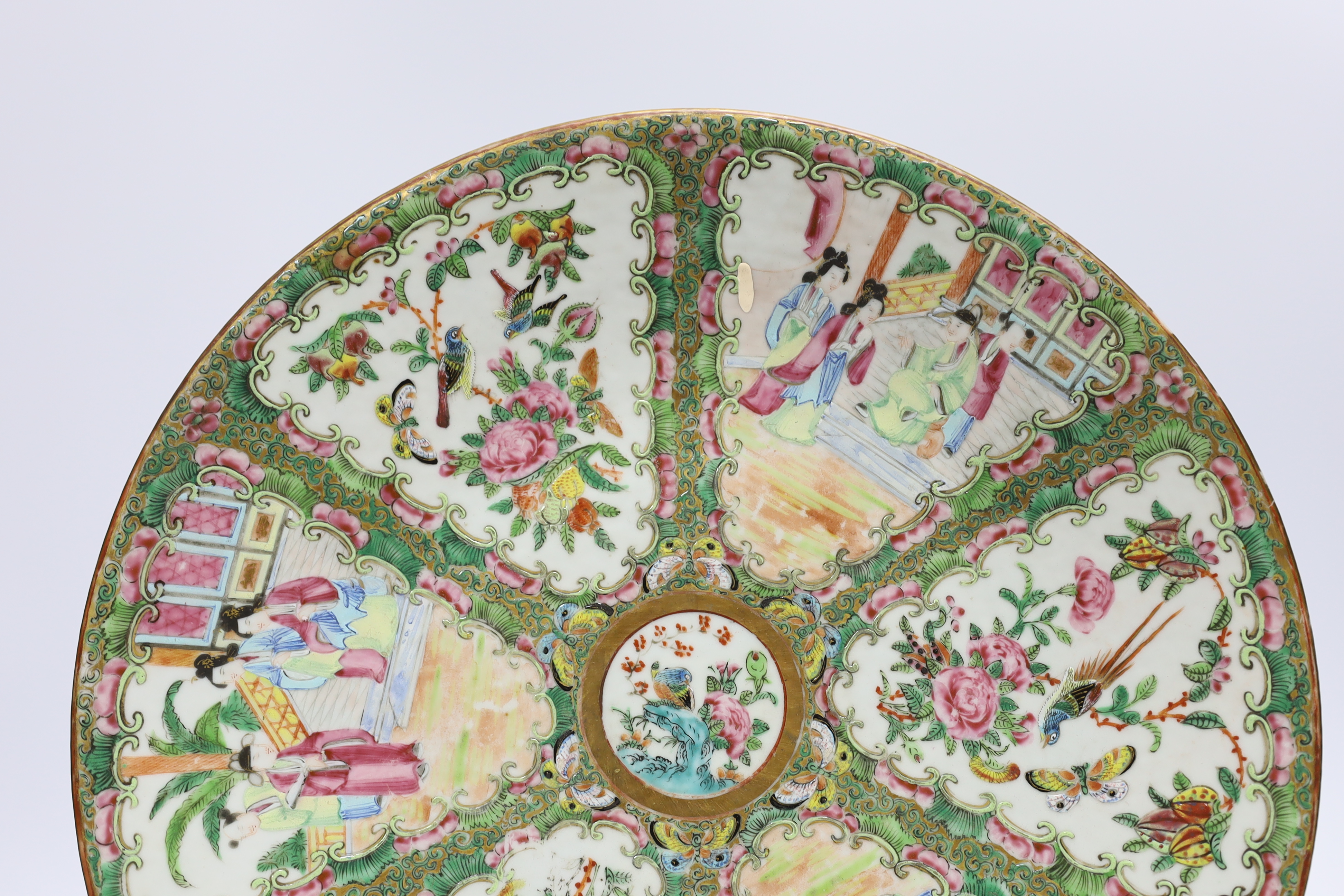 A Chinese famille rose dish, 19th century, 34cm in diameter